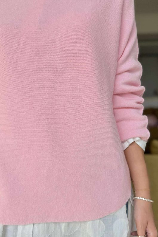 Made in Italy Conrad Body Skim Knit Jumper Sugar